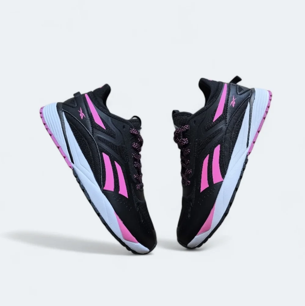 NEW Reebok Kids Girls Neon Pink/Black Athletic Sneakers